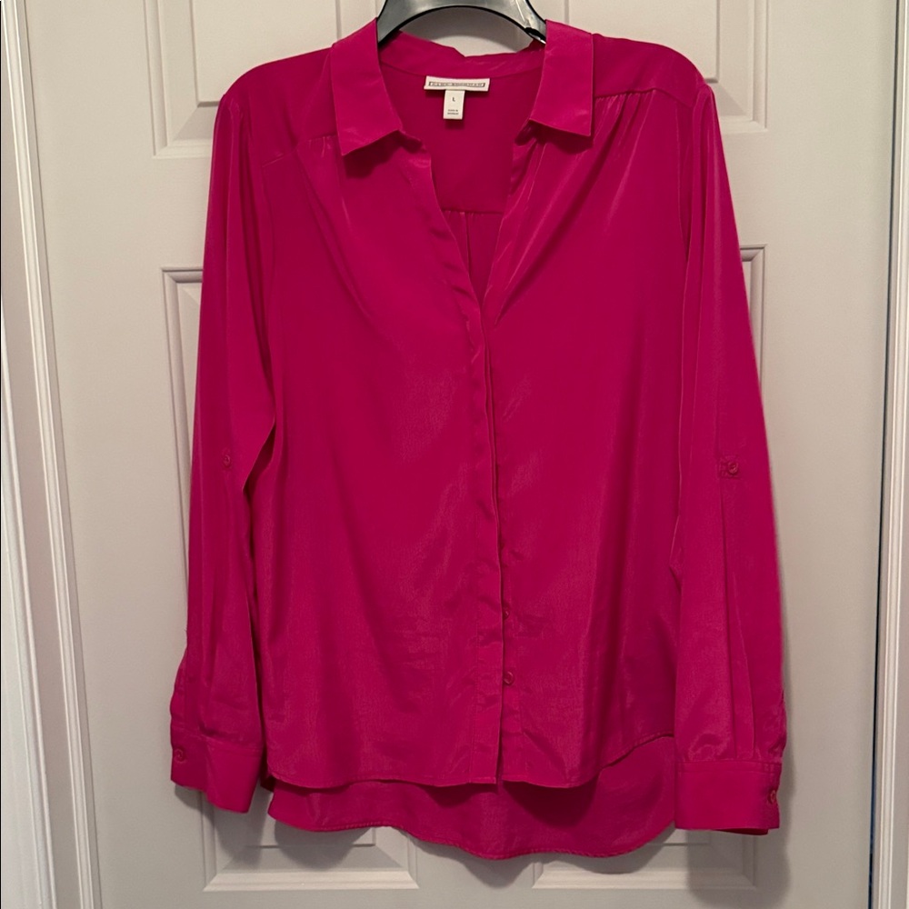 Fuchsia Button-Down Shirt - Picture 1 of 3